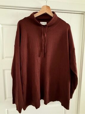 Ava & Viv Mock Neck Light Sweater Sweatshirt